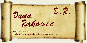Dana Raković vizit kartica